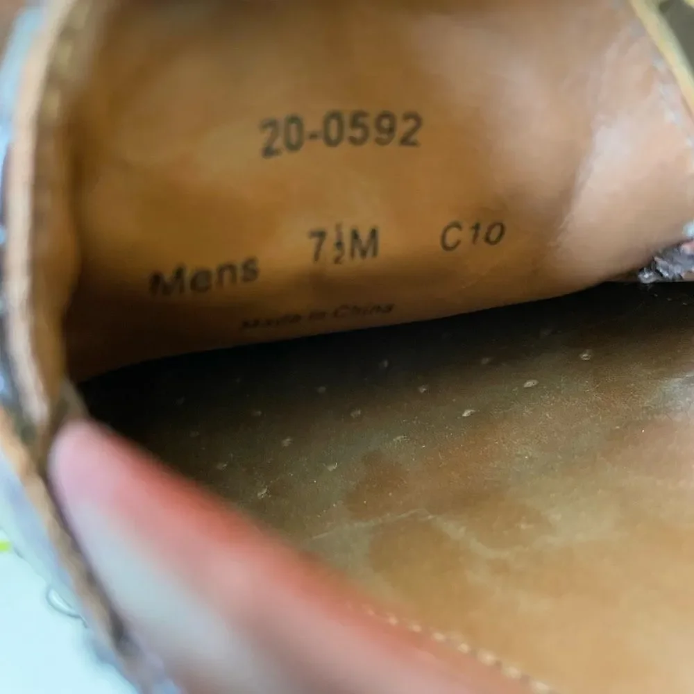 Johnston & Murphy Two Tone Brown and Black Tassel Kiltie Loafer Shoes 7.5M EUC